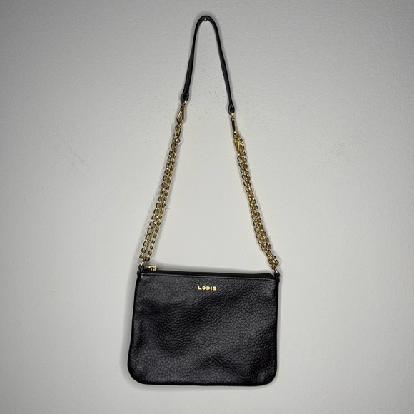 Lodis Emily 5-in-1 Italian Leather Convertible Crossbody Bag Black EUC - Picture 1 of 9